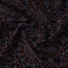 Black - Natural Dyed Cotton Ajrakh Print Fabric 20