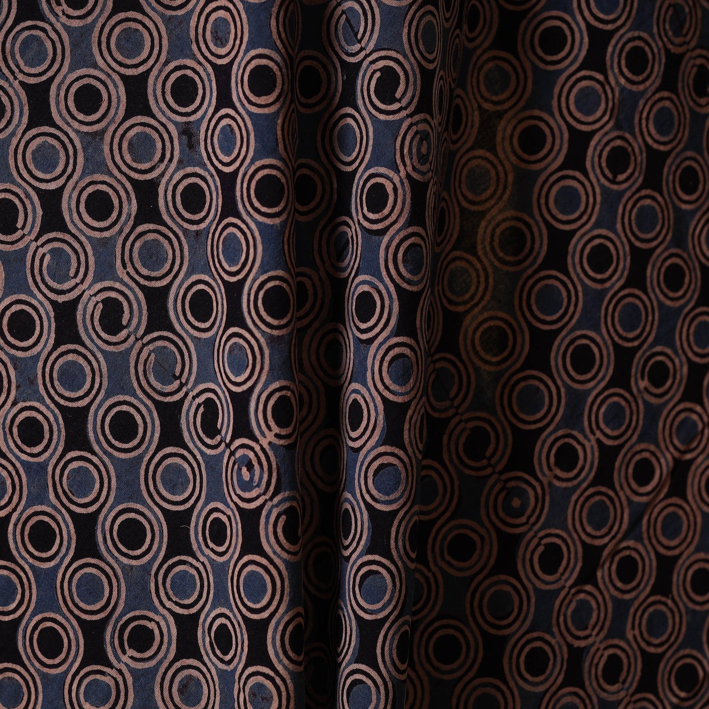 Black - natural dyed cotton fabric 22 - handcrafted