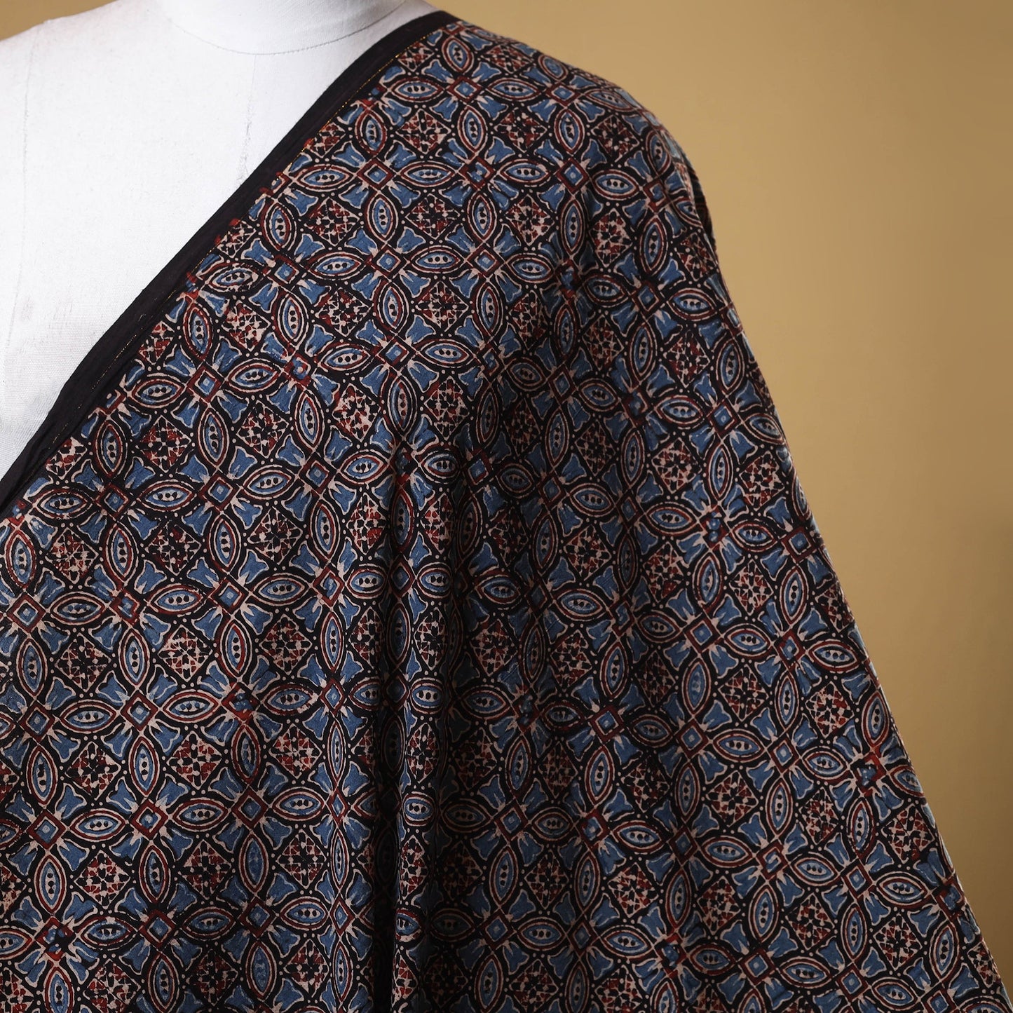 Black - natural dyed cotton fabric 28 - handcrafted