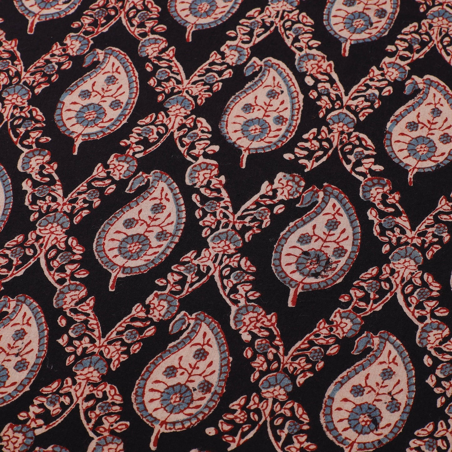  Black Natural Dyed Cotton Ajrakh Print Fabric