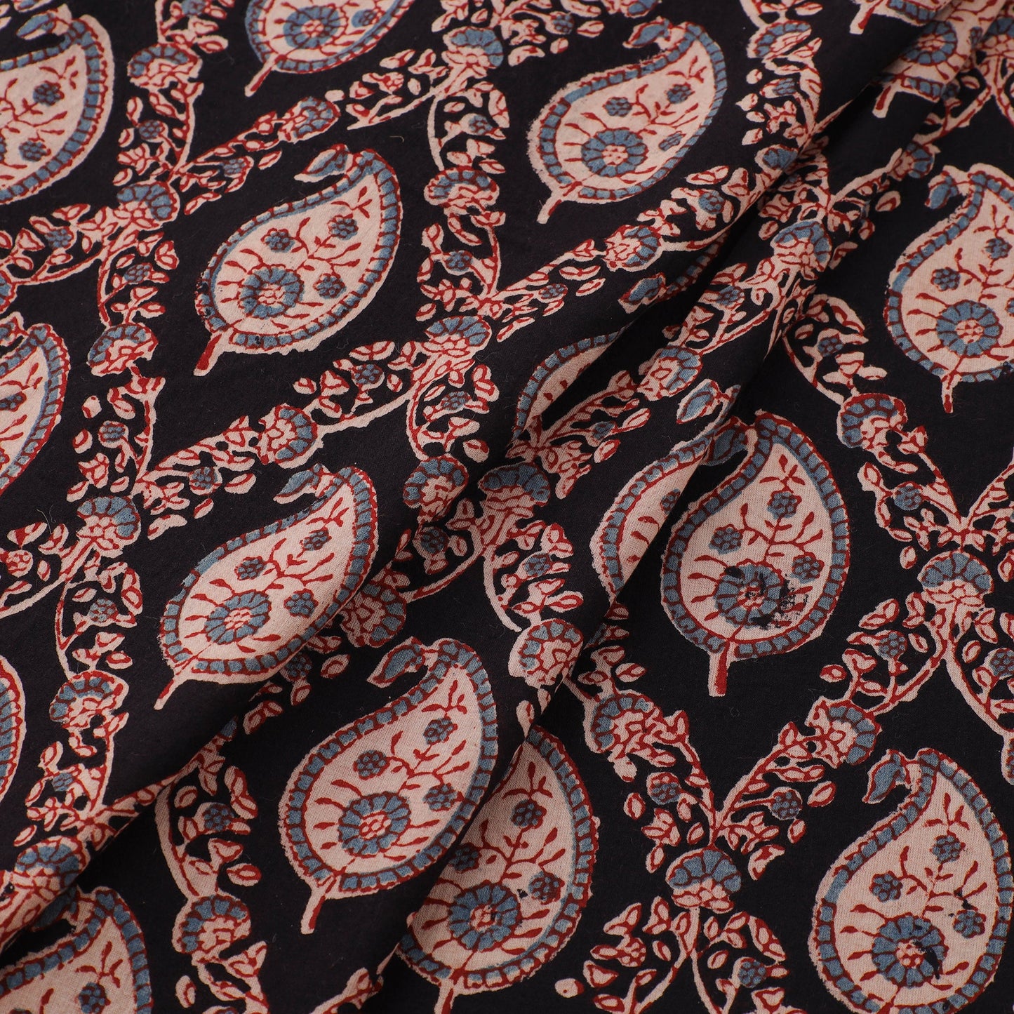  Black Natural Dyed Cotton Ajrakh Print Fabric