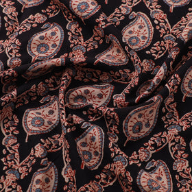  Black Natural Dyed Cotton Ajrakh Print Fabric