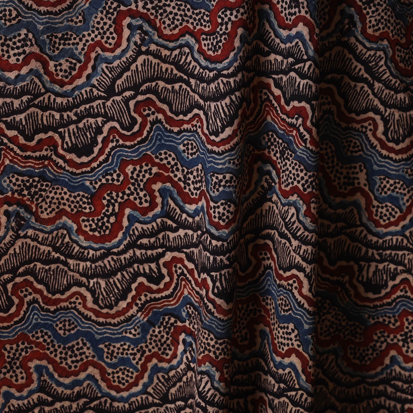 Black - natural dyed cotton fabric 47 - handcrafted