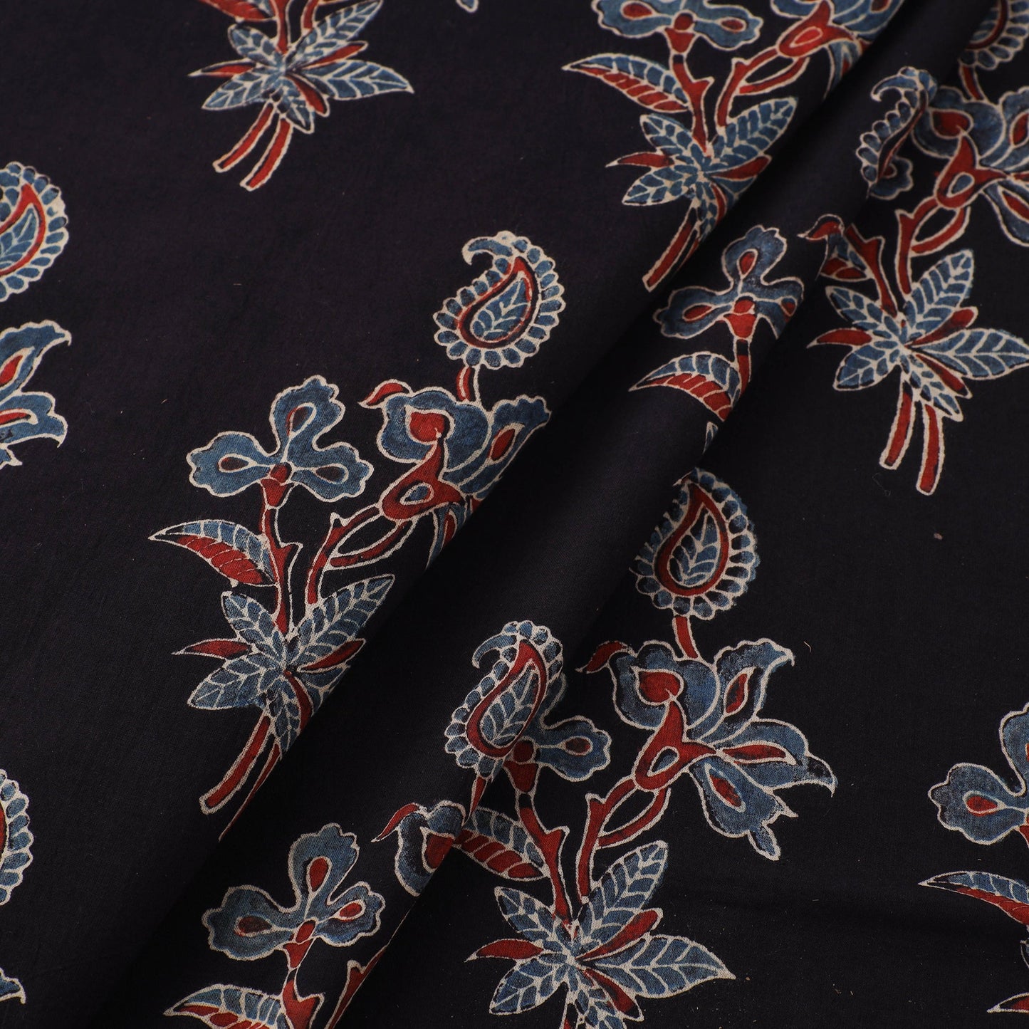  Black Natural Dyed Cotton Ajrakh Print Fabric