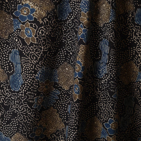 Black - natural dyed cotton fabric 56 - handcrafted