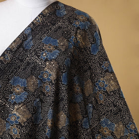 Black - natural dyed cotton fabric 56 - handcrafted