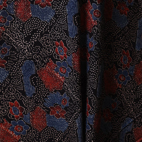 Black - natural dyed cotton fabric 94 - handcrafted