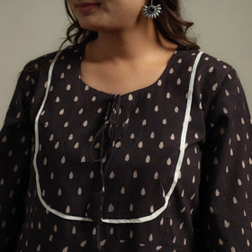 Natural dyed cotton flared dress 14 - handcrafted