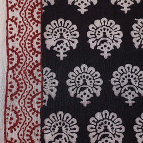 Black - natural dyed cotton hand bagh fabric 02