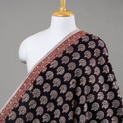 Black - natural dyed cotton hand bagh fabric 02