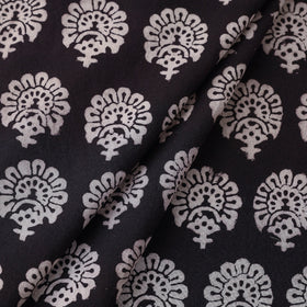Black - natural dyed cotton hand bagh fabric 02