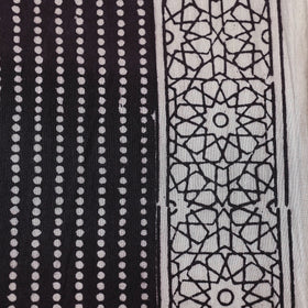 Black - natural dyed cotton hand bagh fabric 04