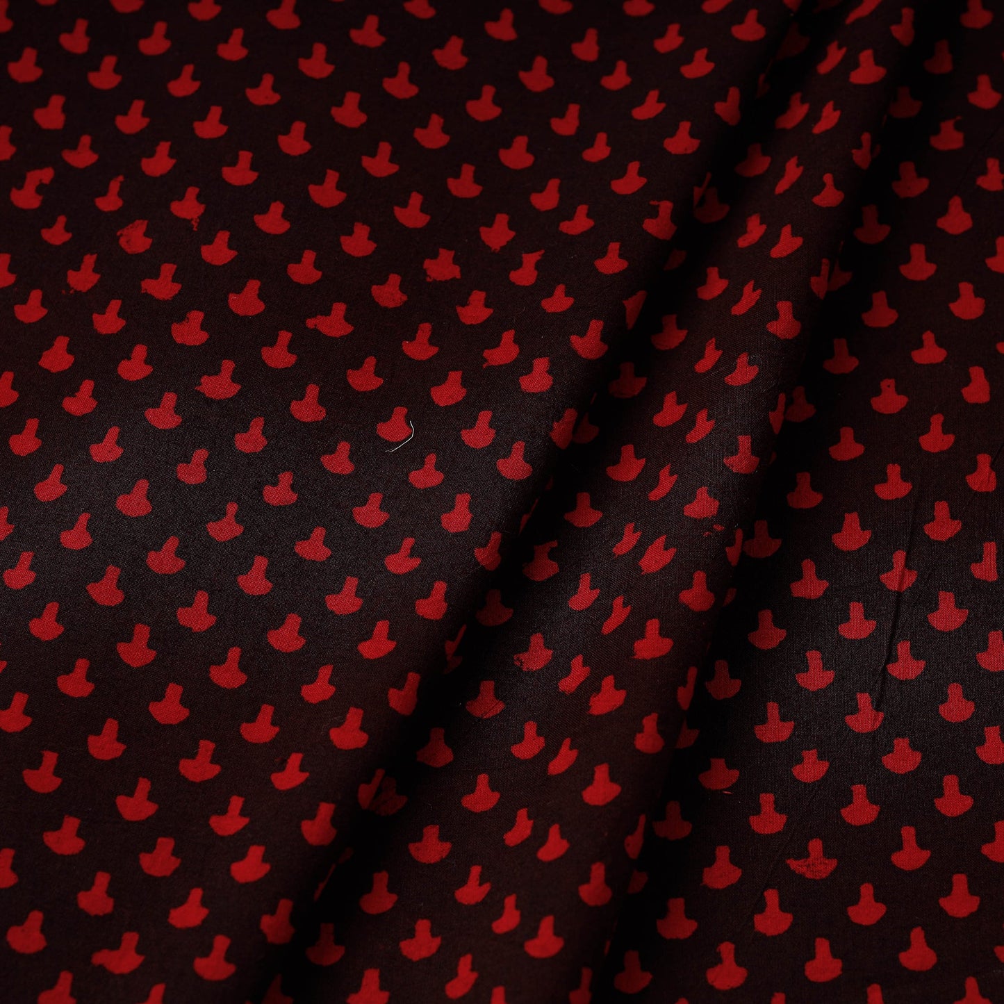 Black - natural dyed cotton hand bagh fabric 05