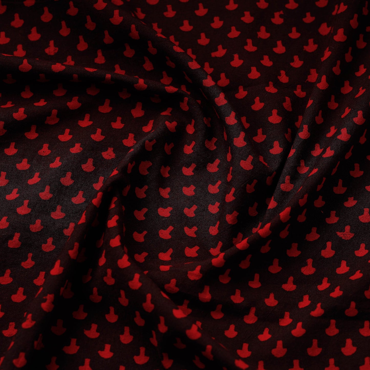 Black - natural dyed cotton hand bagh fabric 05