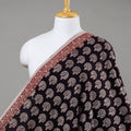 Black - natural dyed cotton hand bagh fabric 02