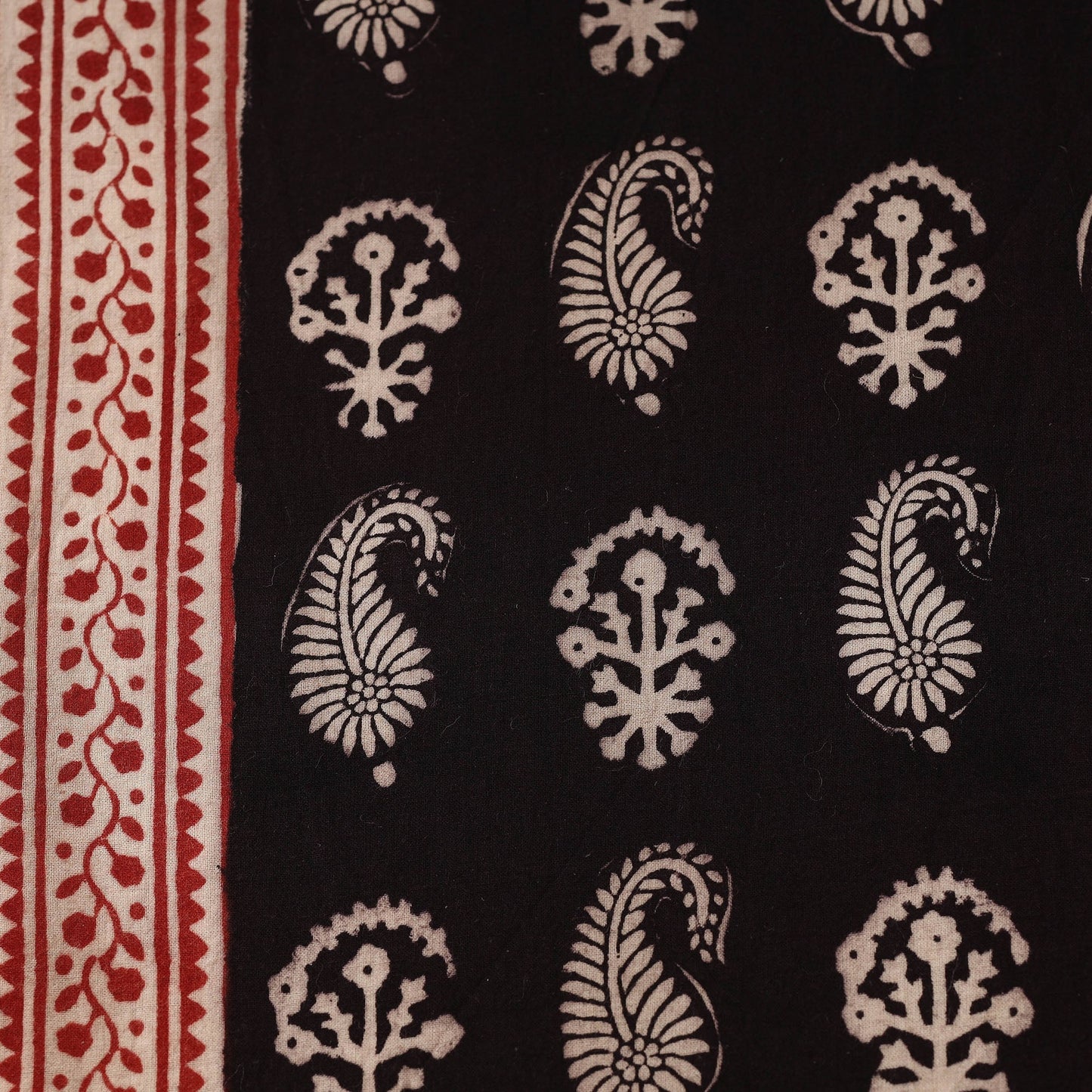 Brown - natural dyed cotton hand bagh fabric 09
