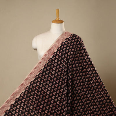 Brown - natural dyed cotton hand bagh fabric 14