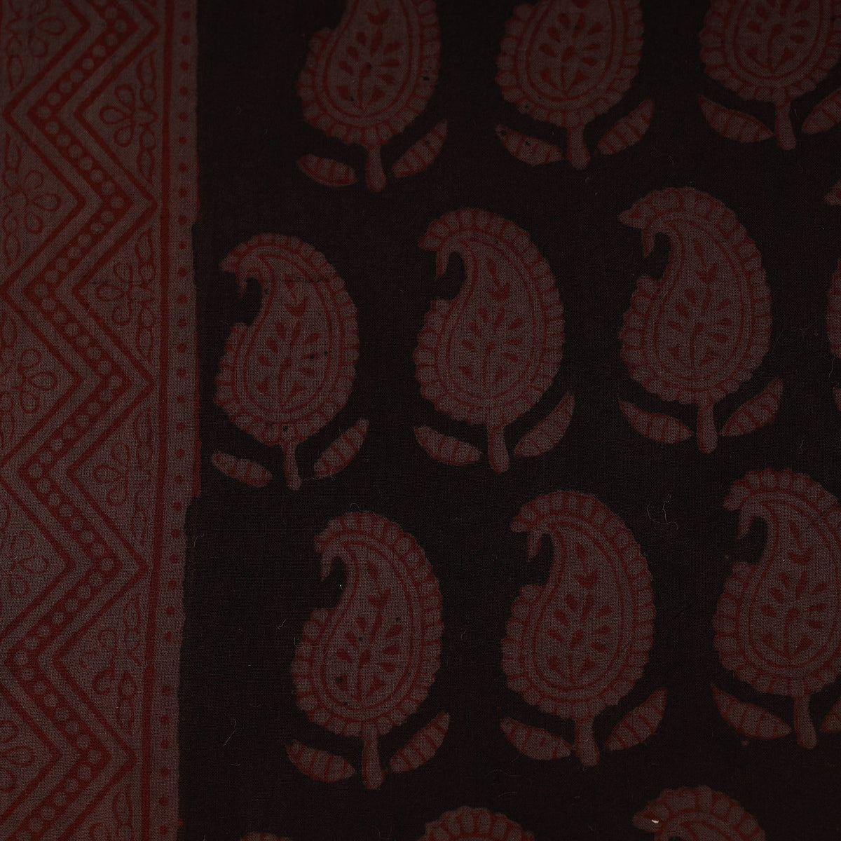 Natural dyed cotton hand bagh fabric 27 - handcrafted