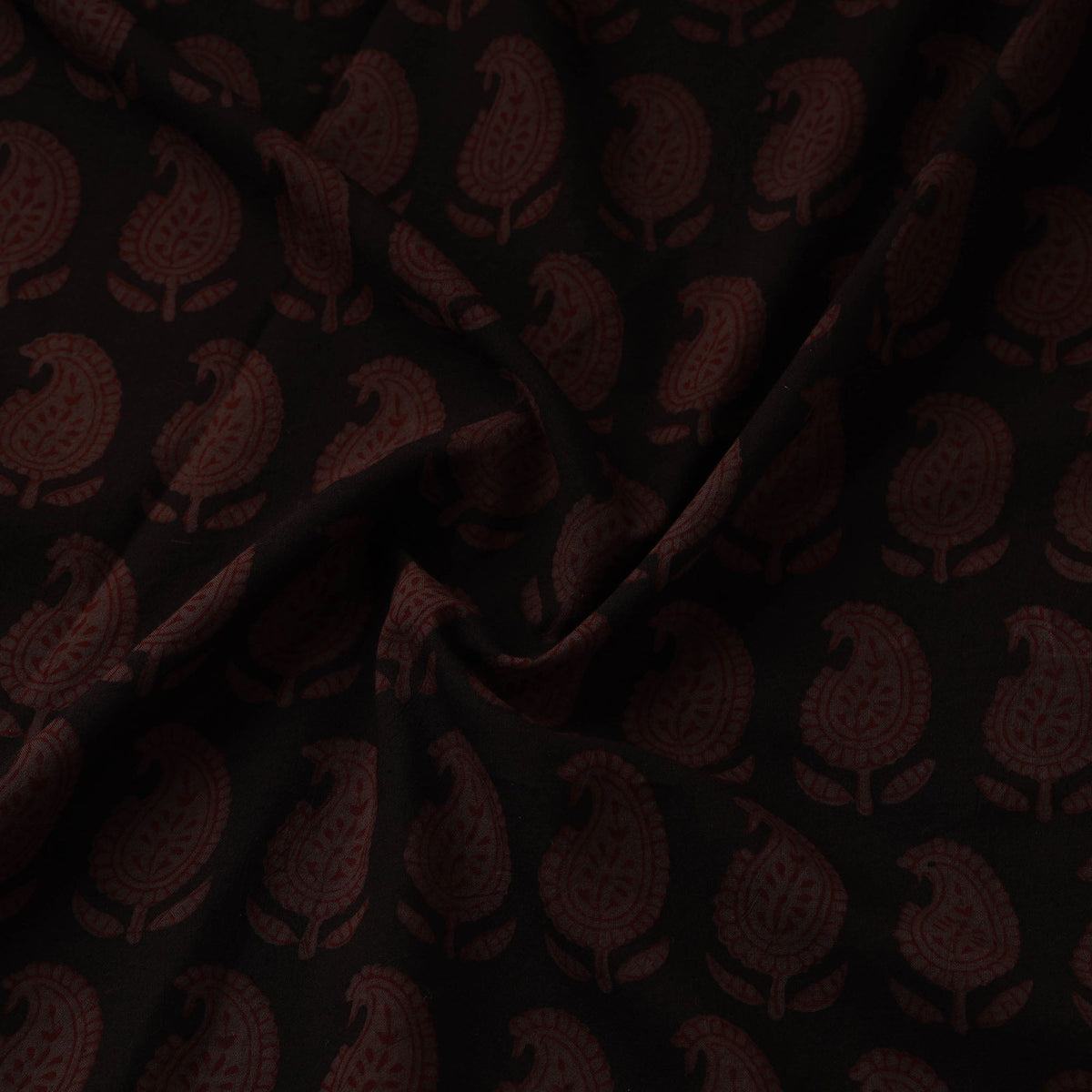Natural dyed cotton hand bagh fabric 27 - handcrafted