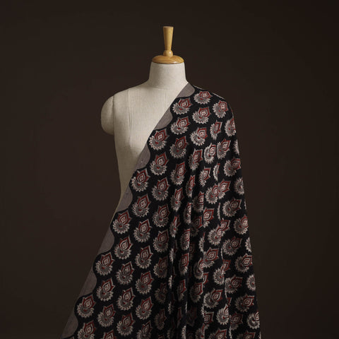 Natural dyed cotton hand block bagru print fabric 01
