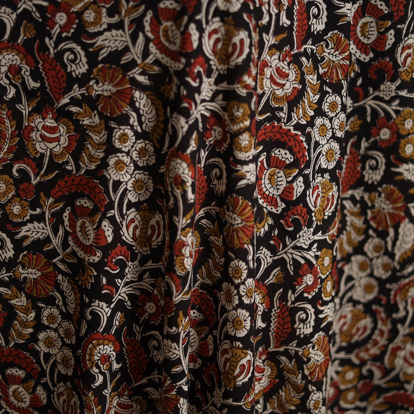 Natural dyed cotton hand block bagru print fabric 04