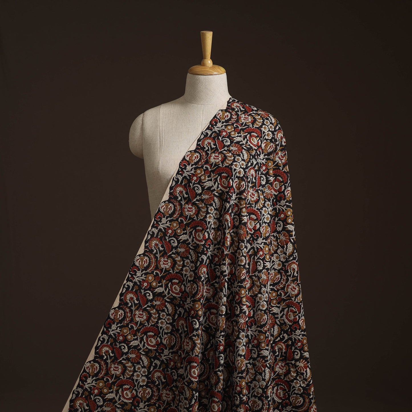 Natural dyed cotton hand block bagru print fabric 04