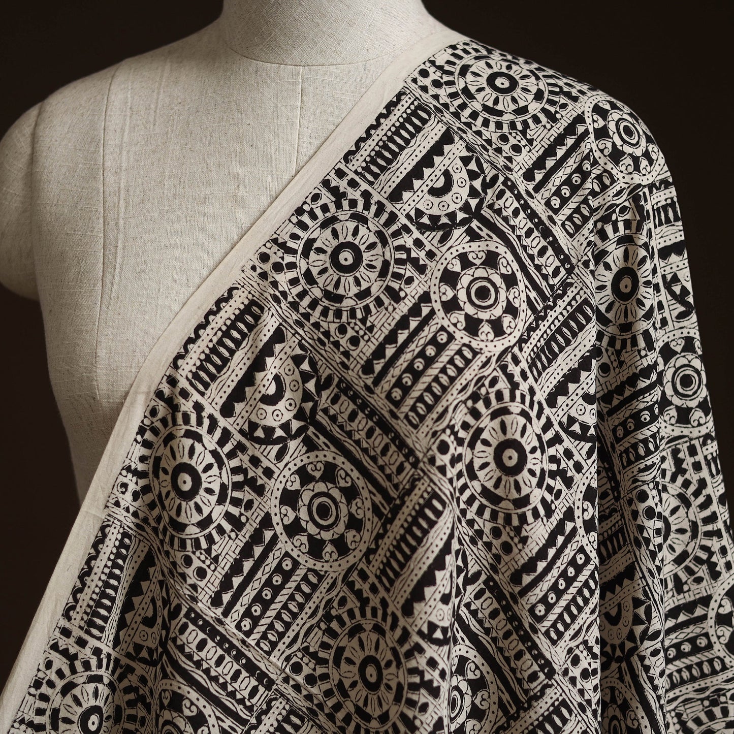 Natural dyed cotton hand block bagru print fabric 06