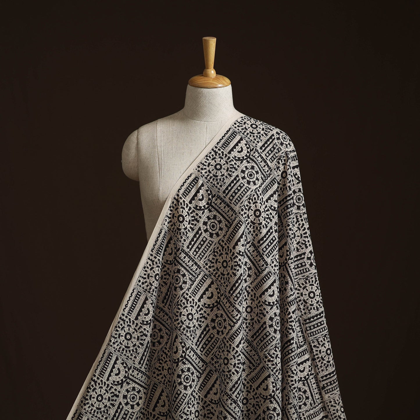 Natural dyed cotton hand block bagru print fabric 06