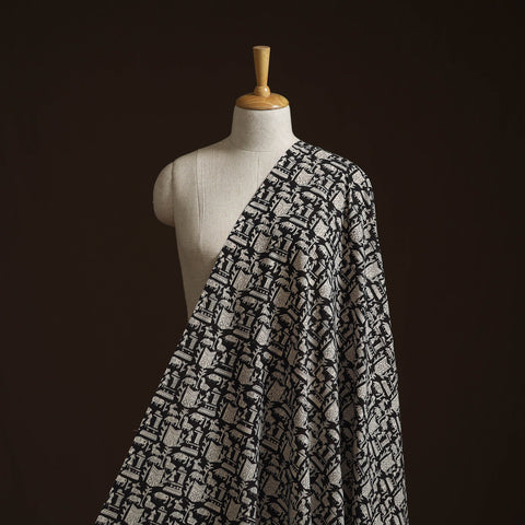 Natural dyed cotton hand block bagru print fabric 09