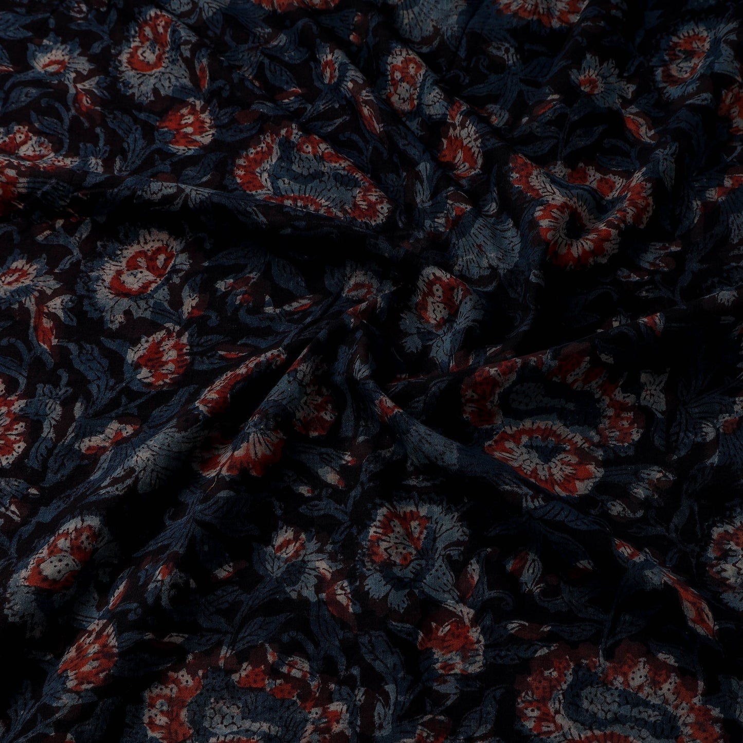Natural dyed cotton hand jahota fabric 04 - handcrafted