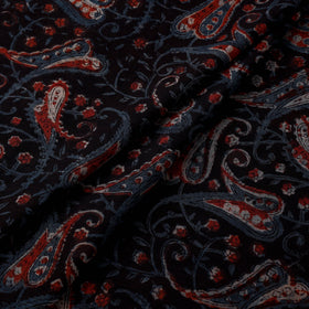 Natural dyed cotton hand jahota fabric 14 - handcrafted