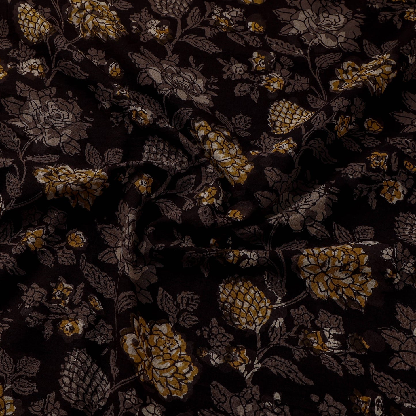 Natural dyed cotton hand jahota fabric 21 - handcrafted