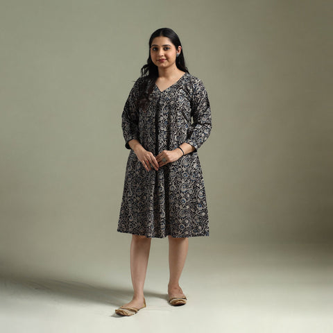 Natural dyed cotton hand block print kalamkari dress 10