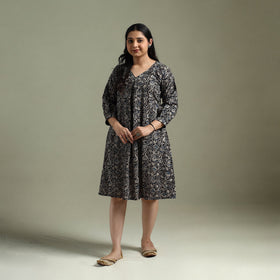 Natural dyed cotton hand block print kalamkari dress 10