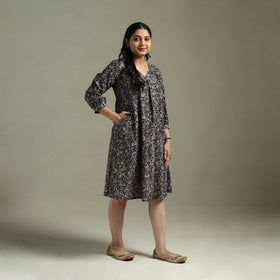 Natural dyed cotton hand block print kalamkari dress 10