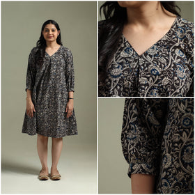 Natural dyed cotton hand block print kalamkari dress 10