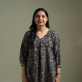 Natural dyed cotton hand block print kalamkari dress 10