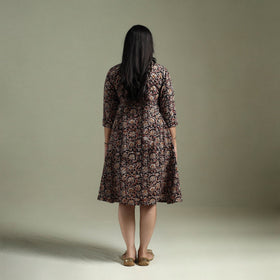 Natural dyed cotton hand block print pintuck kalamkari