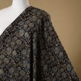 Black - natural dyed cotton hand fabric 08 - handcrafted