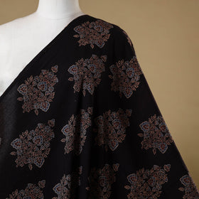 Black - natural dyed cotton hand fabric 35 - handcrafted