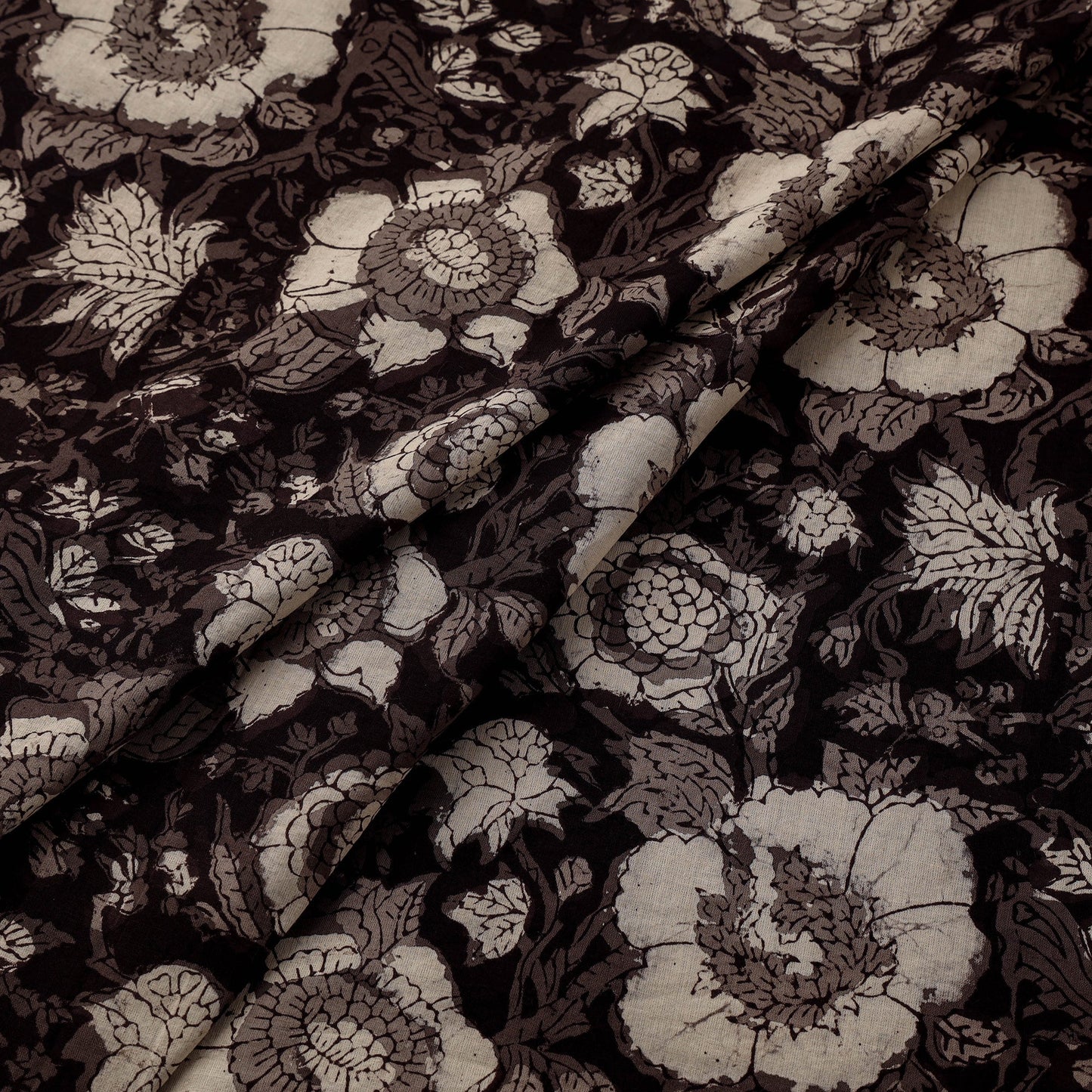 Natural dyed cotton hand jahota fabric 10 - handcrafted