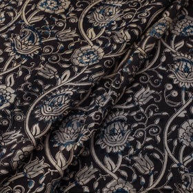 Black - natural dyed cotton kalamkari fabric 07