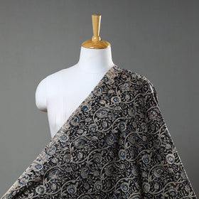 Black - natural dyed cotton kalamkari fabric 07