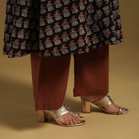 Black Natural Dyed Block Print Cotton Ajrakh Kurta Set (Set of 3)