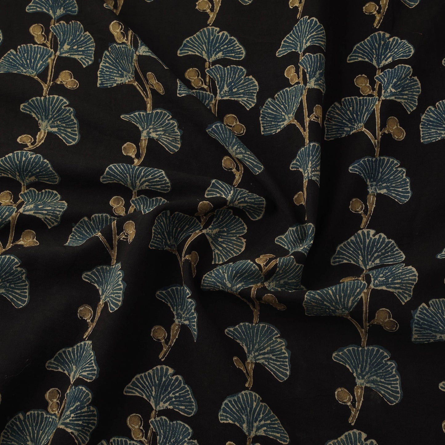 Natural dyed cotton kutch hand block ajrakh print fabric 05