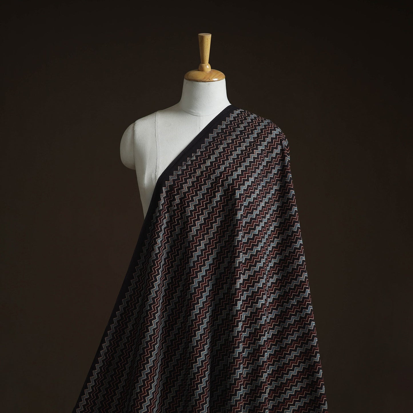 Natural dyed cotton kutch hand block ajrakh print fabric 31