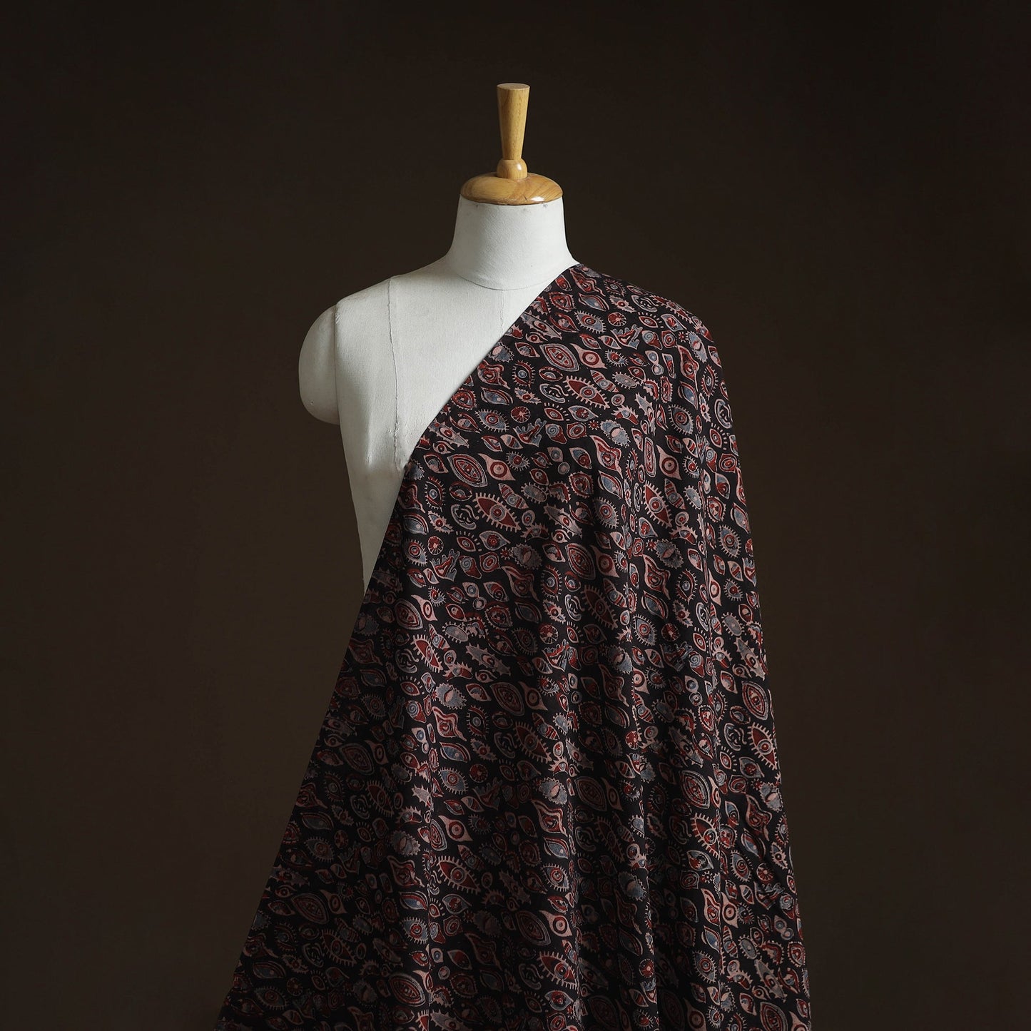 Natural dyed cotton kutch hand block ajrakh print fabric 35