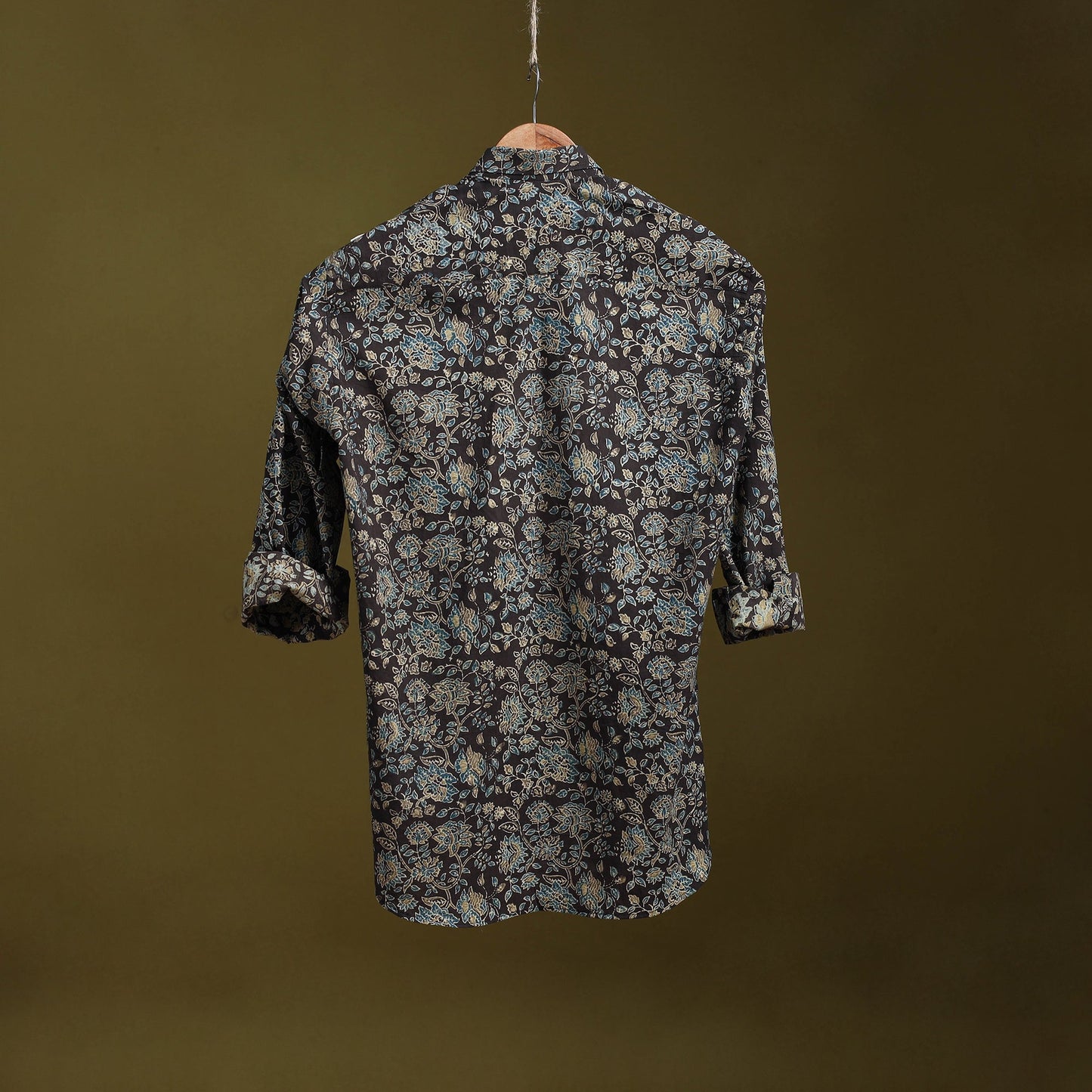 Black - natural dyed cotton men full sleeve shirt 01