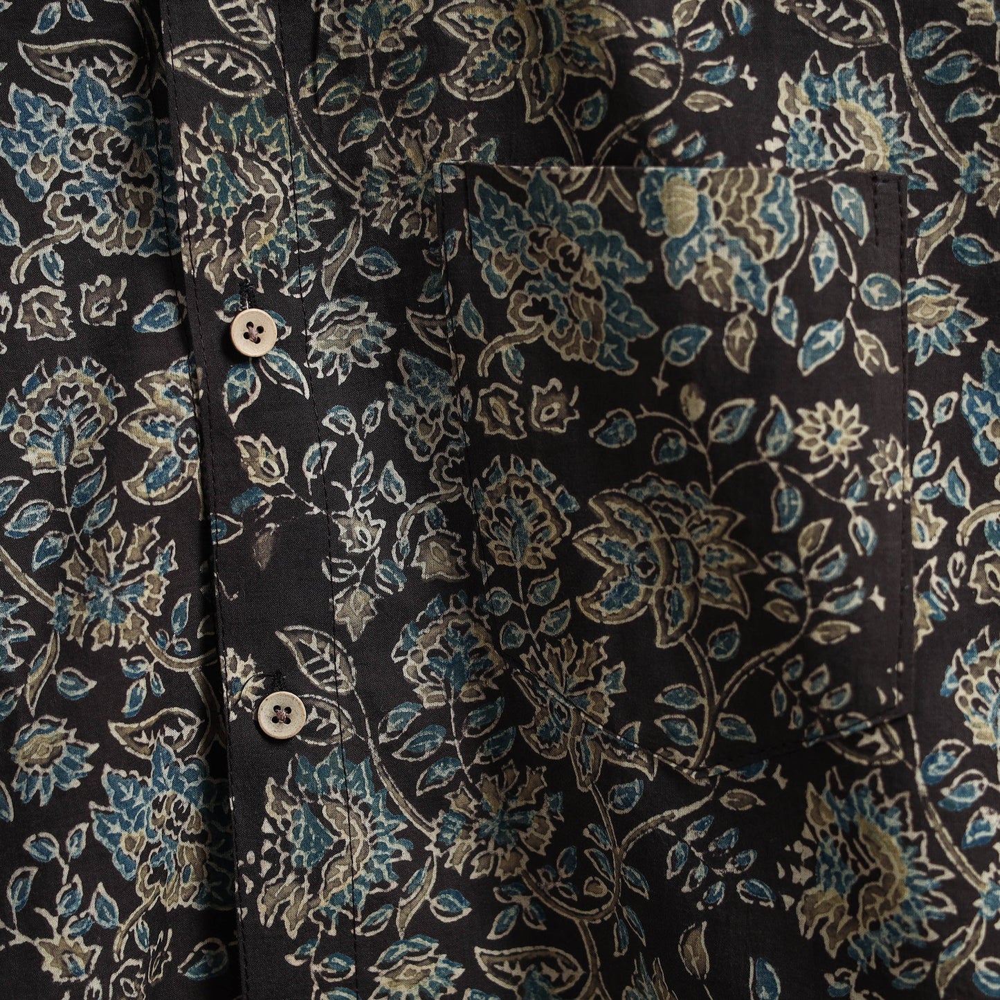 Black - natural dyed cotton men full sleeve shirt 01