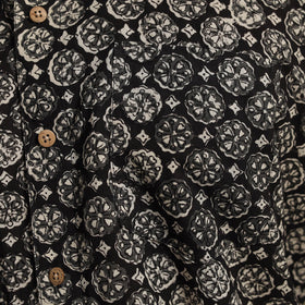 Black - natural dyed cotton men half sleeve bagru shirt 04
